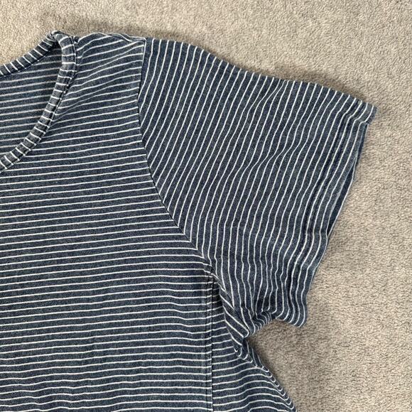 Jane & Delancey Swing Tee Shirt Dress Women's 1X Blue Stripe Short Sleeve Casual - Picture 2 of 9